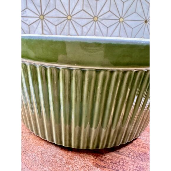 Vintage Green Ribbed Casserole Dish – Made in Portugal for Over and Back - Picture 2 of 5